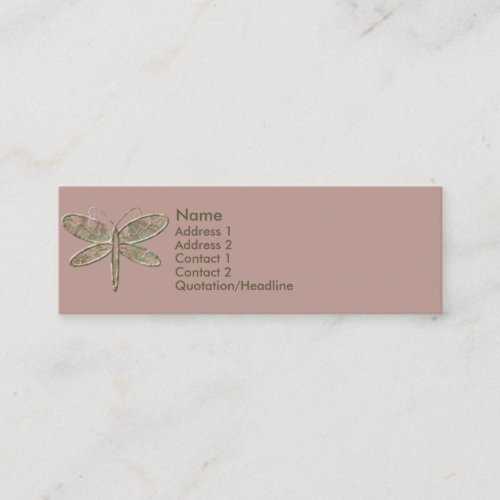 KRW Olive Green and Pink Profile Card Business Cards