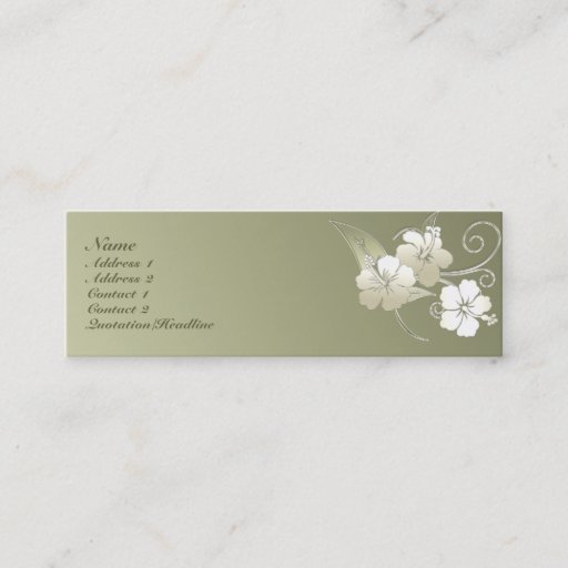 Customizable KRW Olive Green Elegant Floral Profile Card Business Card Template