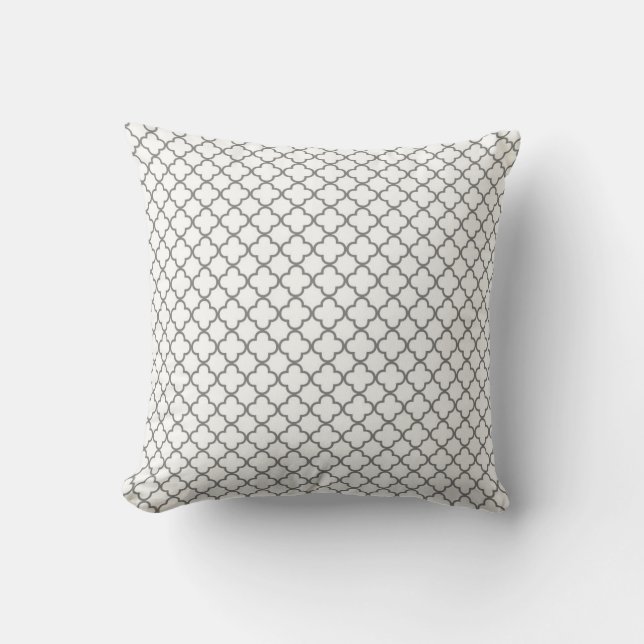 KRW Park Avenue White and Slate Decor Pillow (Front)