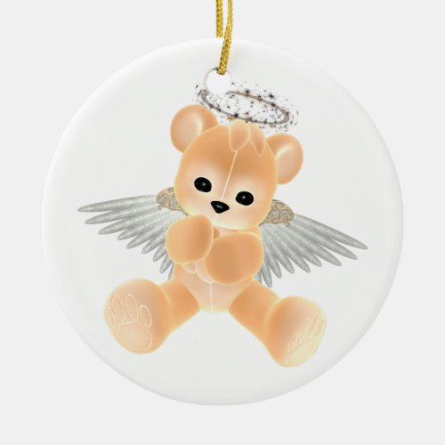 KRW Peach Guardian Angel Bear Ornament