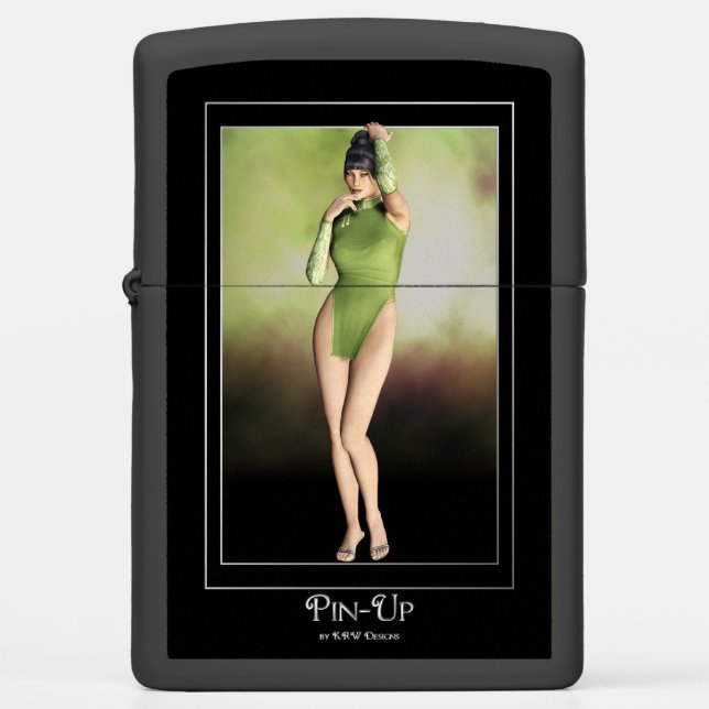 KRW Pearl Asian Retro Pinup Lighter (Front)