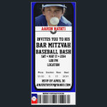 KRW Photo Baseball Bar Mitzvah Ticket Invitation<br><div class="desc">KRW Photo Baseball Bar Mitzvah Ticket Invitation</div>