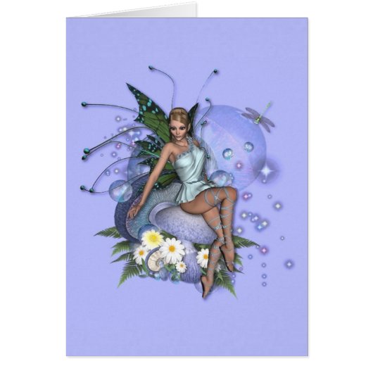 KRW Picking Daisies Faery Blank Card (Front)