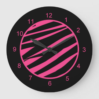 KRW Pink and Black Zebra Diva Wall Clock