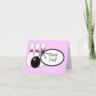 KRW Pink Bowling Thank You Card