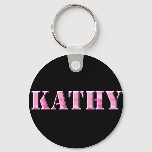 KRW Pink Camo Name Keychain - Kathy (Front)