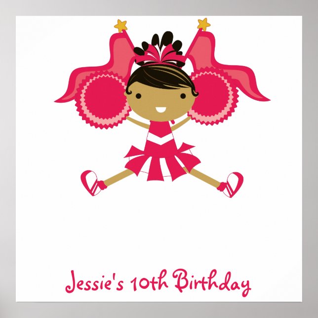 KRW Pink Cheerleader Birthday Autograph Poster (Front)