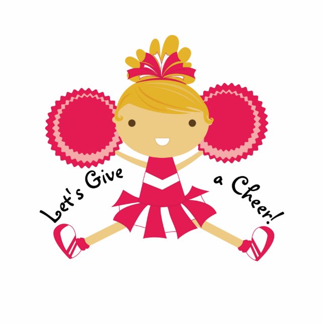 KRW Pink Cheerleader Birthday Centerpiece 8 x 10 Cutout (Front)