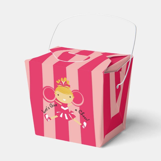 KRW Pink Cheerleader Party Take Out Favor Box (Front Side)