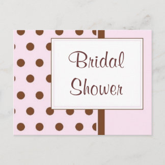 KRW Pink Polka Dots Custom Shower Invitation Postcard