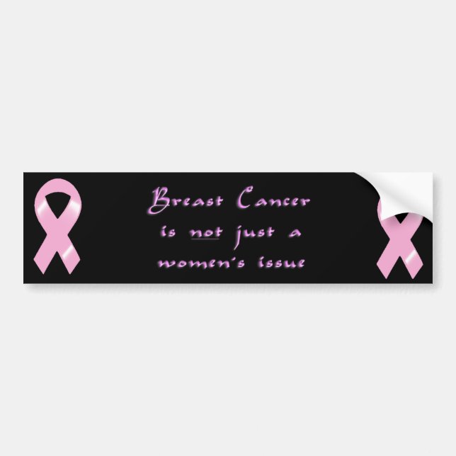 KRW Pink Ribbon Men Bumper Sticker (Front)
