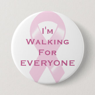 KRW Pink Ribbon Walking For Everyone Pinback Button