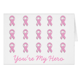 KRW Pink Ribbon - You're My Hero Cards