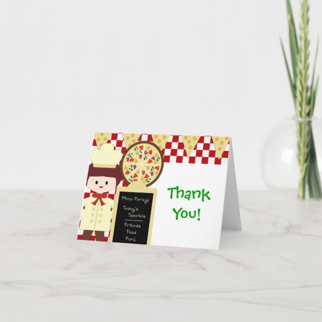 KRW Pizza Party Thank You Boy Card (Front)