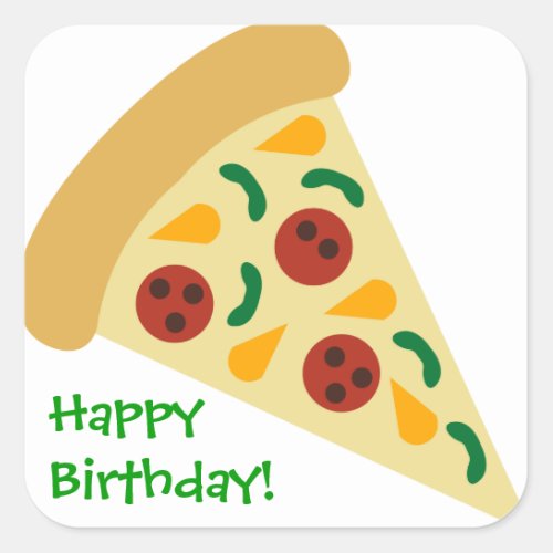 KRW Pizza Slice Birthday Party Sticker