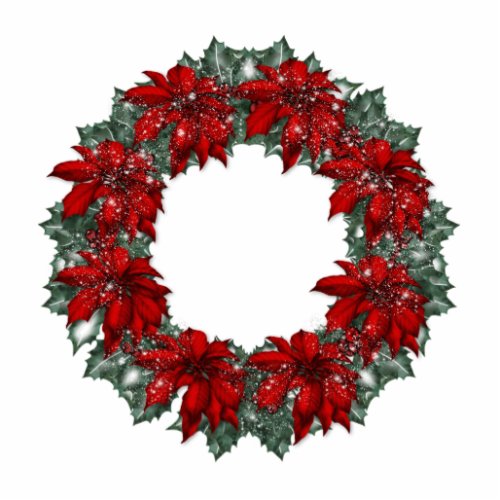 KRW Pointsettia Holiday Wreath Ornament