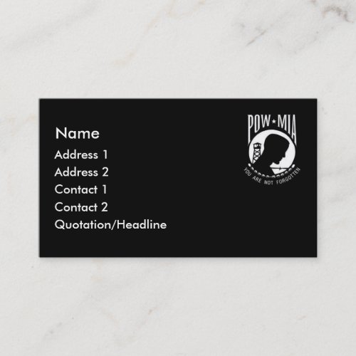 KRW POW MIA Black Business Card