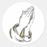 KRW Praying Hands 1.5 Inch Stickers