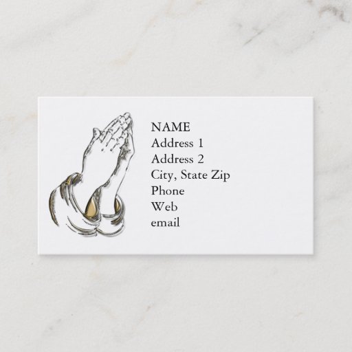 Customizable KRW Praying Hands Custom Business Card