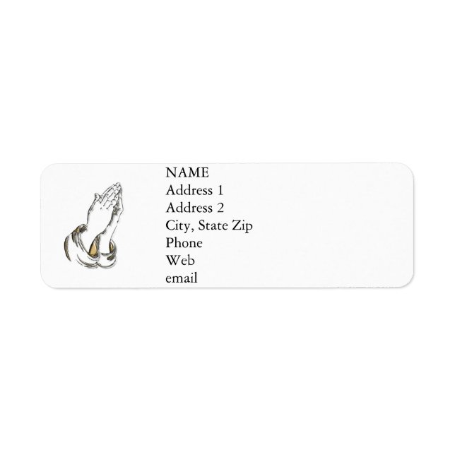 KRW Praying Hands Custom Return Address Labels (Front)
