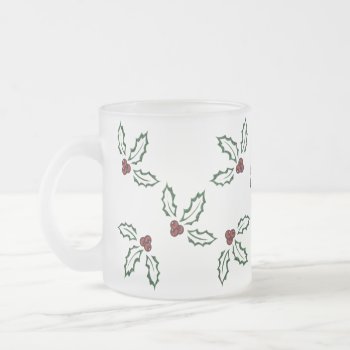 Krw Pretty Holly Frosted Mug by KRWHolidays at Zazzle