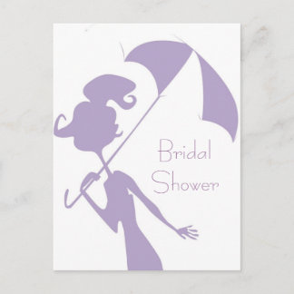 KRW Purple Bridal Shower Custom Invitation Postcard