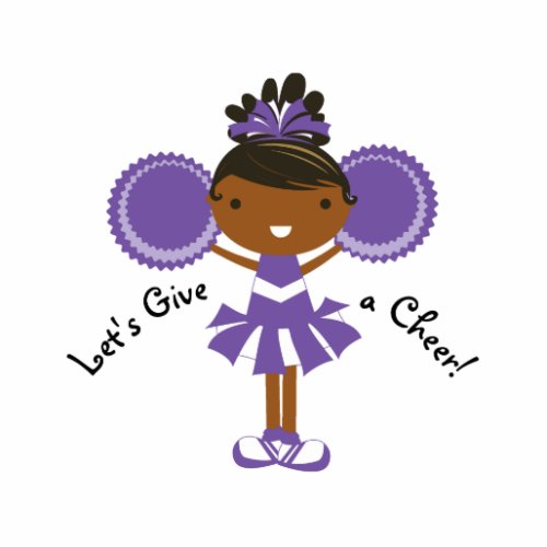 KRW Purple Cheerleader Birthday Centerpiece 8 x 10 Cutout