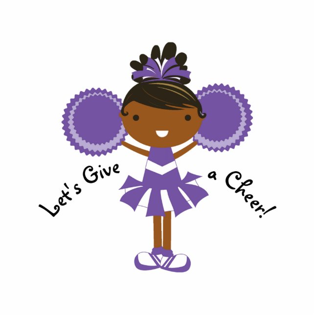 KRW Purple Cheerleader Birthday Centerpiece 8 x 10 Cutout (Front)