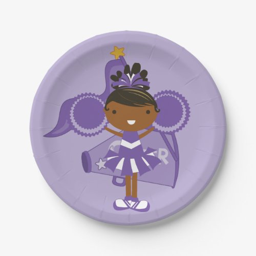 KRW Purple Cheerleader Party Paper Plates