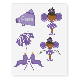 KRW Purple Cheerleader Party Temporary Tattoos