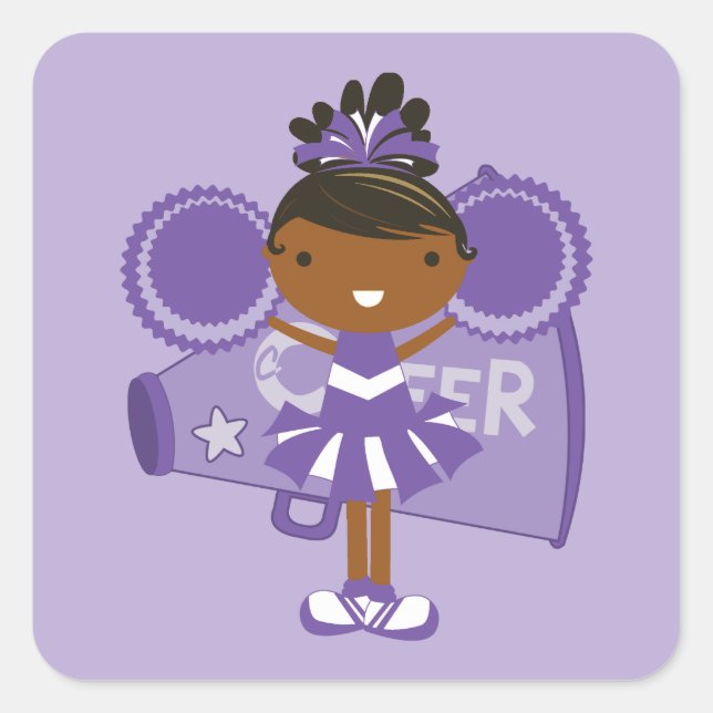 KRW Purple Cheerleader Sticker Favor (Front)