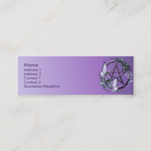KRW Purple Floral Wiccan Pentagram Custom Card Business Cards