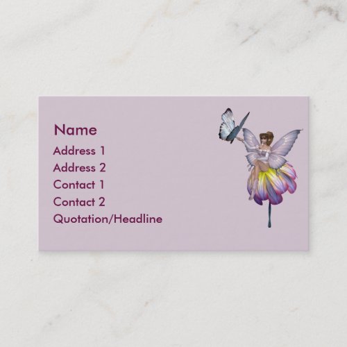 KRW Purple Flower Fairy Business Card
