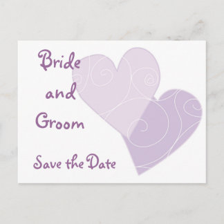 KRW Purple Hearts Custom Save the Date Card