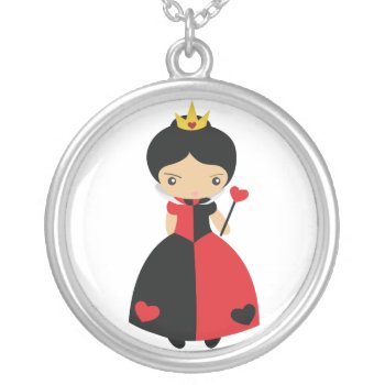 Krw Queen Of Hearts Silver Necklace by KRWDesigns at Zazzle