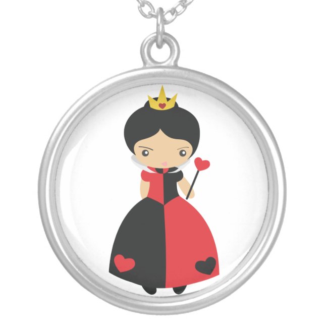 KRW Queen of Hearts Silver Necklace (Front)