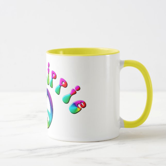 KRW Rainbow Old Hippie Peace Sign Mug (Right)