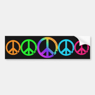 KRW Rainbow Peace Signs Bumper Sticker