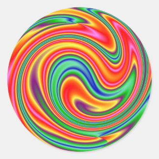 KRW Rainbow Swirl Classic Round Sticker