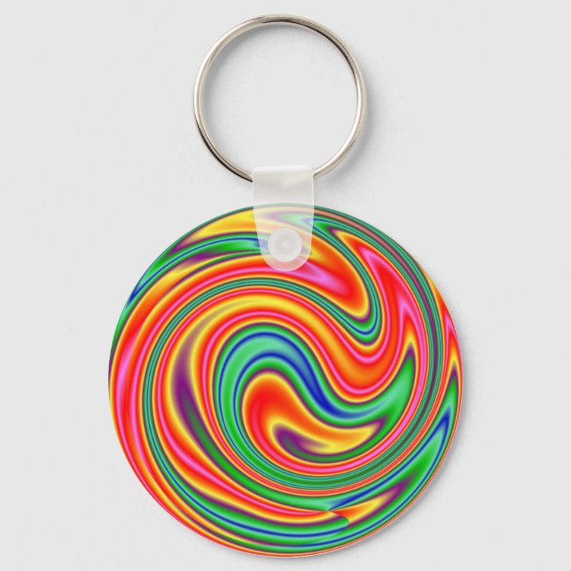 KRW Rainbow Swirl Keychain (Front)