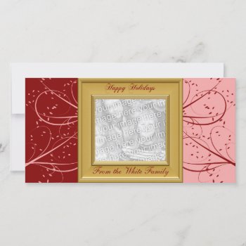 Krw Red And Pink Modern Custom Photo Holiday Card by KRWHolidays at Zazzle