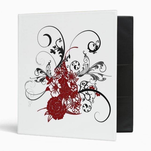 KRW Red Floral Grunge Binder (Front/Inside)