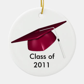 KRW Red Graduation Cap Custom Date Ornament