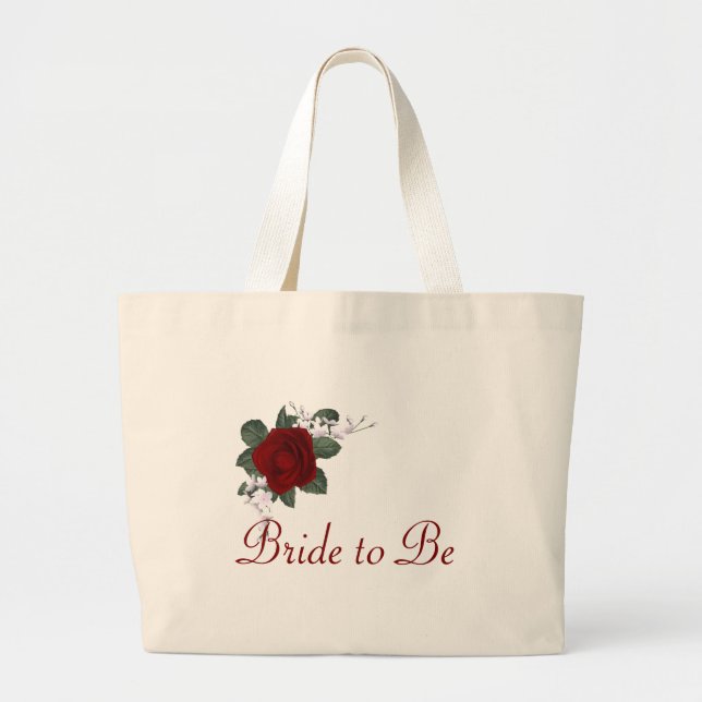 KRW Red Rose Bride to Be Wedding Tote (Front)