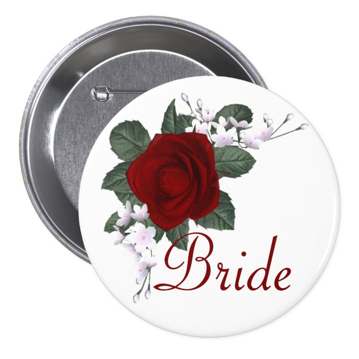 KRW Red Rose Bride Wedding Pin