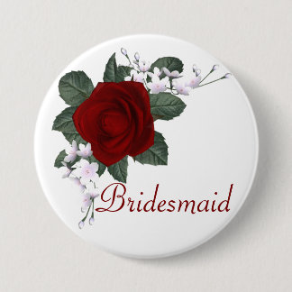 KRW Red Rose Bridesmaid Wedding Pin