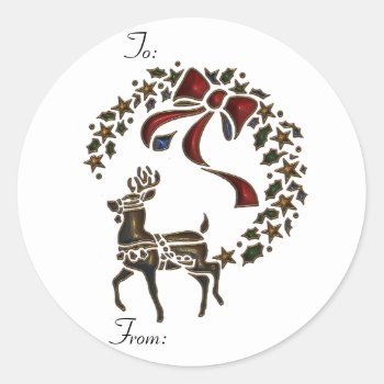 Krw Reindeer Stencil To And From Stick On Tags by KRWHolidays at Zazzle
