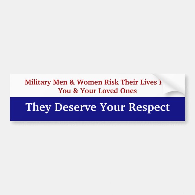 KRW Respect Our Military Bumper Sticker (Front)