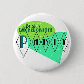 KRW Retro Bachelorette Party Custom Lime Aqua Pin