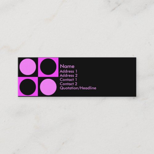 KRW Retro Hot Pink Squares and Circles Business Card